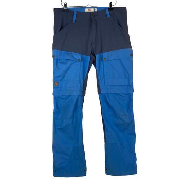 Fjall Raven Kab Gaiter Trousers Convertible Cargo G-1000 Men 36 Blue Hike Trek - Picture 1 of 16